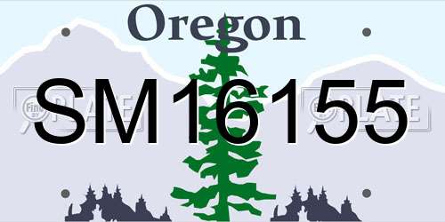 SM16155 Oregon License Plate