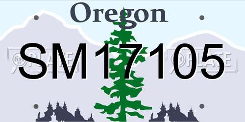 SM17105 Oregon License Plate