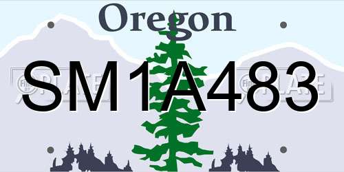 SM1A483 Oregon License Plate