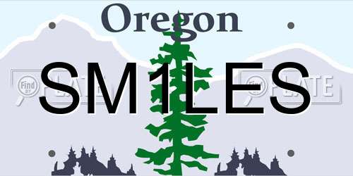 SM1LES Oregon License Plate