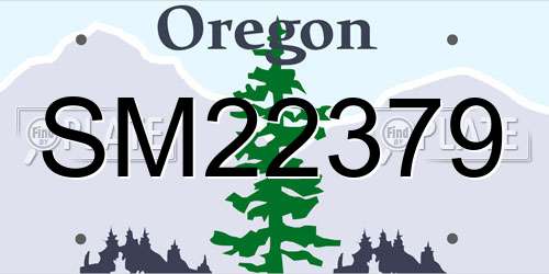 SM22379 Oregon License Plate