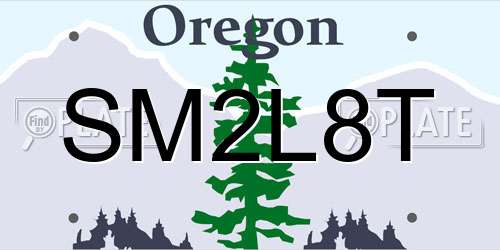 SM2L8T Oregon License Plate