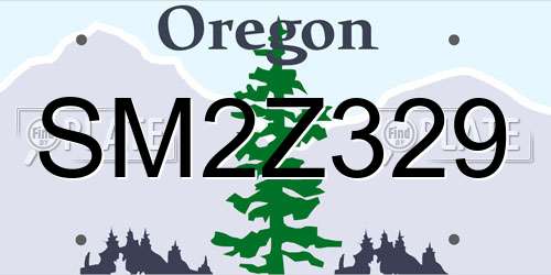 SM2Z329 Oregon License Plate