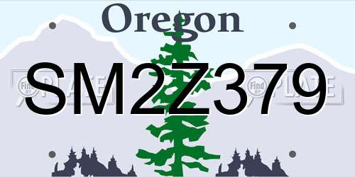SM2Z379 Oregon License Plate