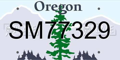SM77329 Oregon License Plate