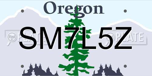 SM7L5Z Oregon License Plate