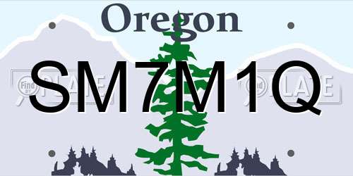 SM7M1Q Oregon License Plate