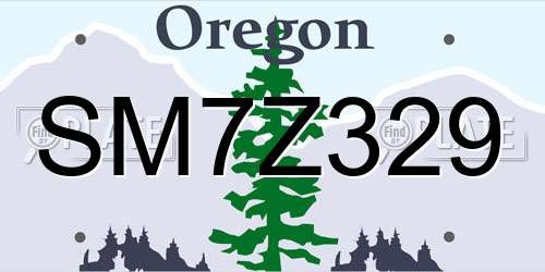 SM7Z329 Oregon License Plate