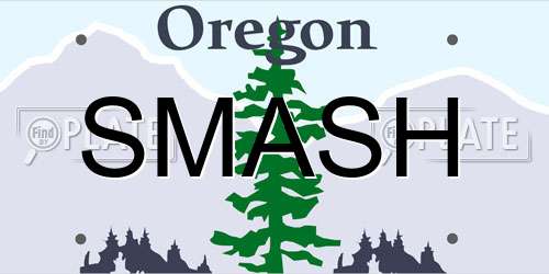 SMASH Oregon License Plate
