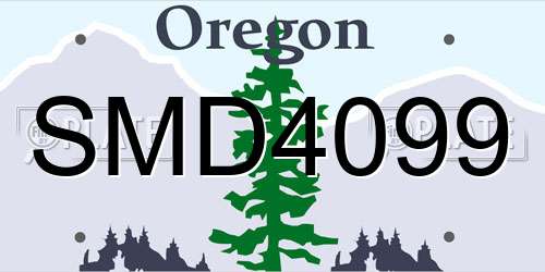 SMD4099 Oregon License Plate