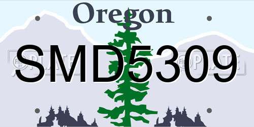SMD5309 Oregon License Plate