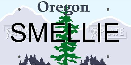 SMELLIE Oregon License Plate