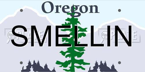 SMELLIN Oregon License Plate