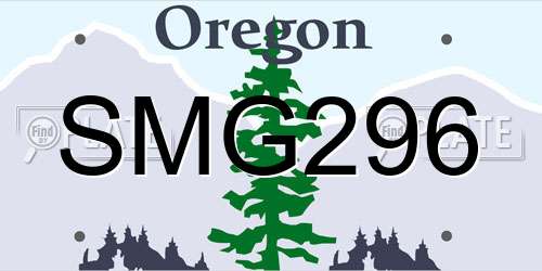 SMG296 Oregon License Plate