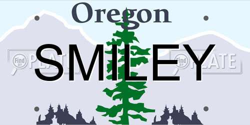 SMILEY Oregon License Plate