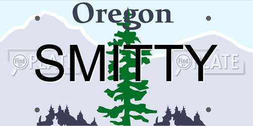SMITTY Oregon License Plate