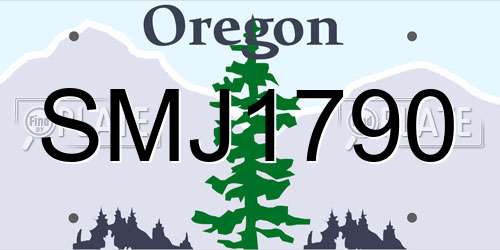 SMJ1790 Oregon License Plate