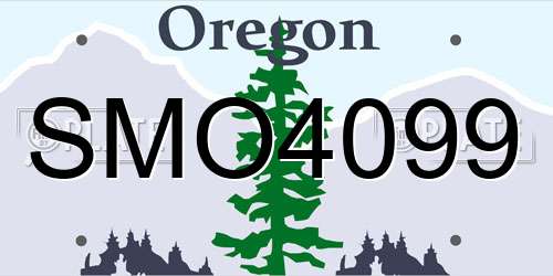 SMO4099 Oregon License Plate