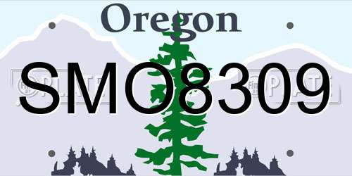 SMO8309 Oregon License Plate