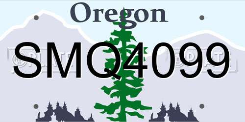 SMQ4099 Oregon License Plate