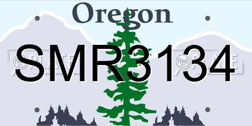 SMR3134 Oregon License Plate
