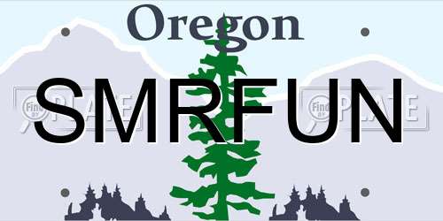 SMRFUN Oregon License Plate