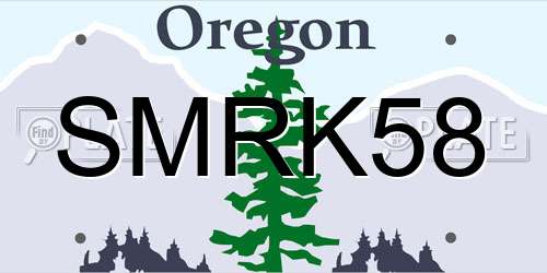 SMRK58 Oregon License Plate