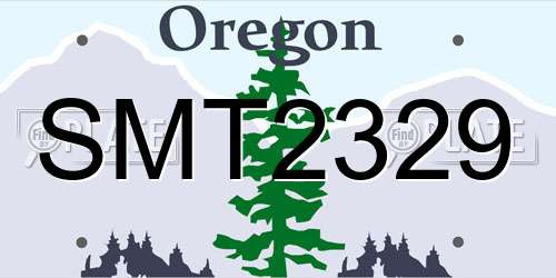 SMT2329 Oregon License Plate