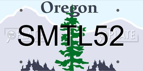 SMTL52 Oregon License Plate