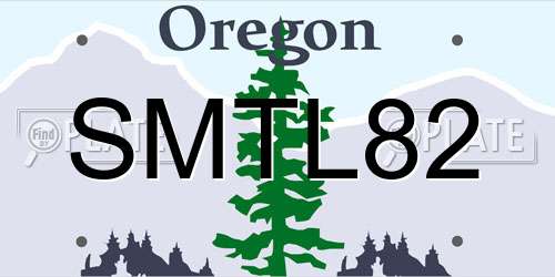 SMTL82 Oregon License Plate