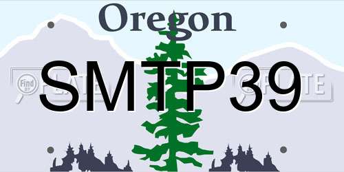 SMTP39 Oregon License Plate