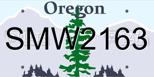 SMW2163 Oregon License Plate