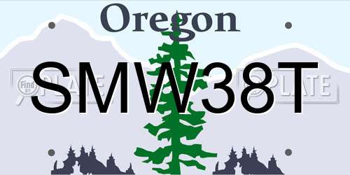 SMW38T Oregon License Plate