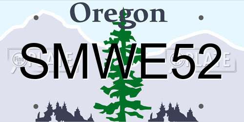 SMWE52 Oregon License Plate