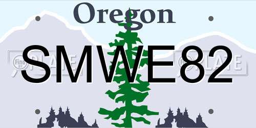 SMWE82 Oregon License Plate