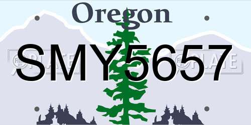SMY5657 Oregon License Plate