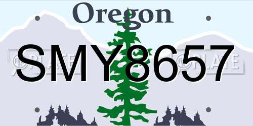SMY8657 Oregon License Plate