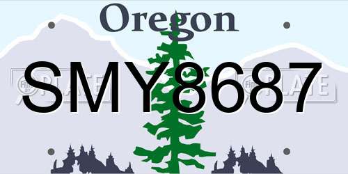 SMY8687 Oregon License Plate