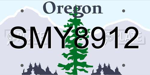 SMY8912 Oregon License Plate