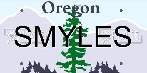SMYLES Oregon License Plate
