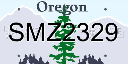 SMZ2329 Oregon License Plate