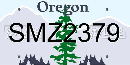 SMZ2379 Oregon License Plate