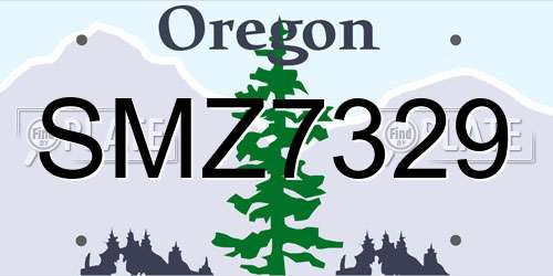 SMZ7329 Oregon License Plate