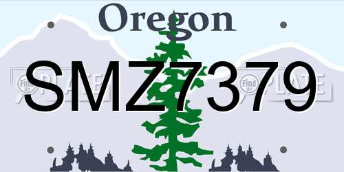 SMZ7379 Oregon License Plate