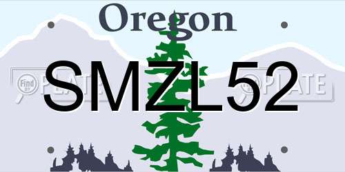 SMZL52 Oregon License Plate