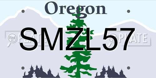 SMZL57 Oregon License Plate