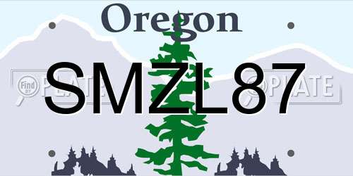 SMZL87 Oregon License Plate