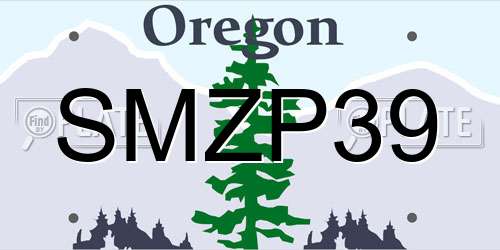 SMZP39 Oregon License Plate