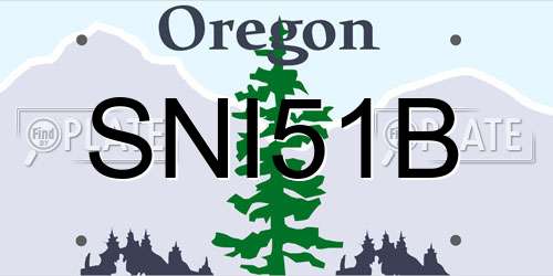SNI51B Oregon License Plate