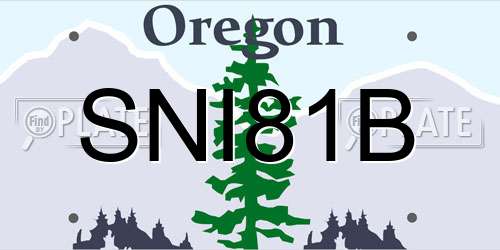 SNI81B Oregon License Plate